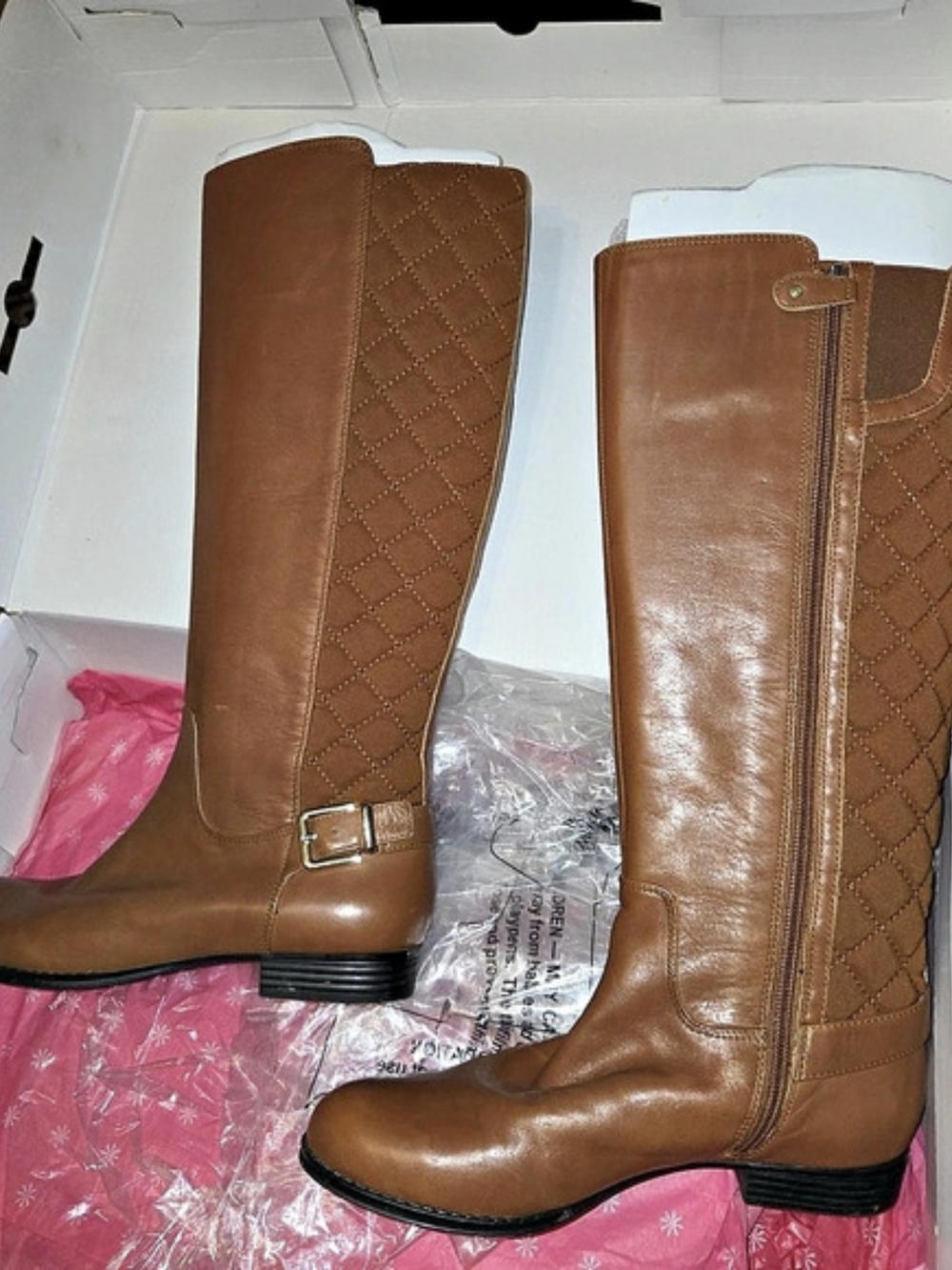 Isaac Mizrahi Live TALLY Leather Knee-High Boots Brown US 7 NWT